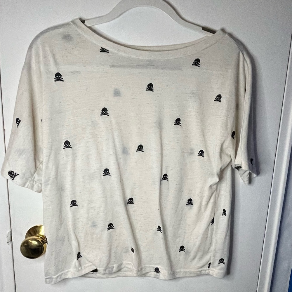 Gab Kate cream skull t-shirt, size M